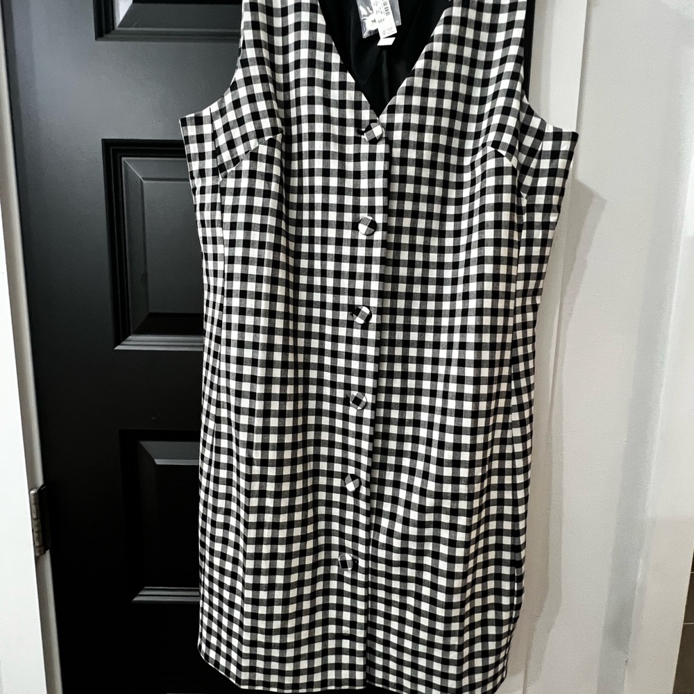 Madewell V-Neck Mini Vest Dress in Gingham. NWT - Picture 5 of 9